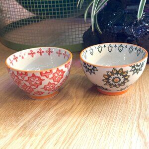 World Market Pad Print Mini Pinch Bowl, Set of 2, Multi-Color